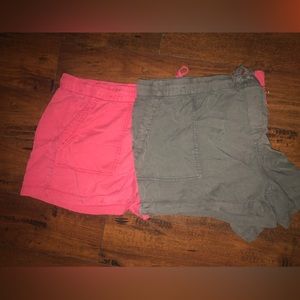 Loose fitted, cargo style, high waisted shorts.